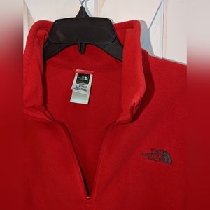 North face Red XL Fleece 1/4 Zip Pullover